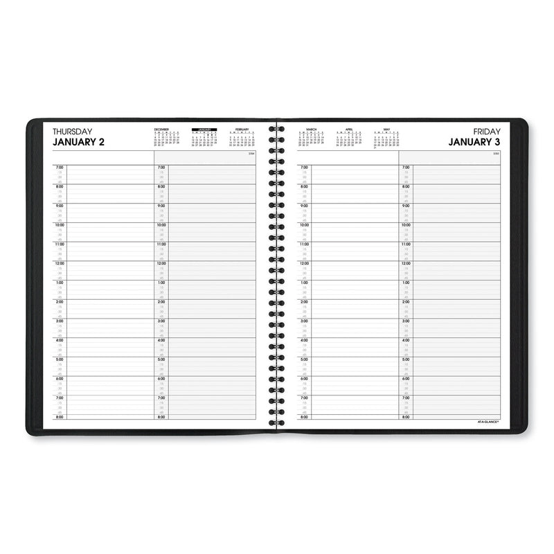 AT-A-GLANCE Two-Person Group Daily Appointment Book, 11 x 8, Black Cover, 12-Month (Jan to Dec): 2023