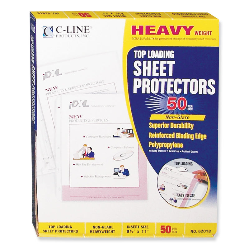 C-Line Heavyweight Polypropylene Sheet Protectors, Non-Glare, 2", 11 x 8.5, 50/Box
