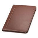 Samsill Contrast Stitch Leather Padfolio, 8 1/2 x 11, Leather, Tan