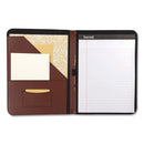 Samsill Contrast Stitch Leather Padfolio, 8 1/2 x 11, Leather, Tan
