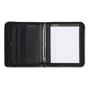 Samsill Professional Zippered Pad Holder/Ring Binder, Pockets, Writing Pad, Vinyl Black