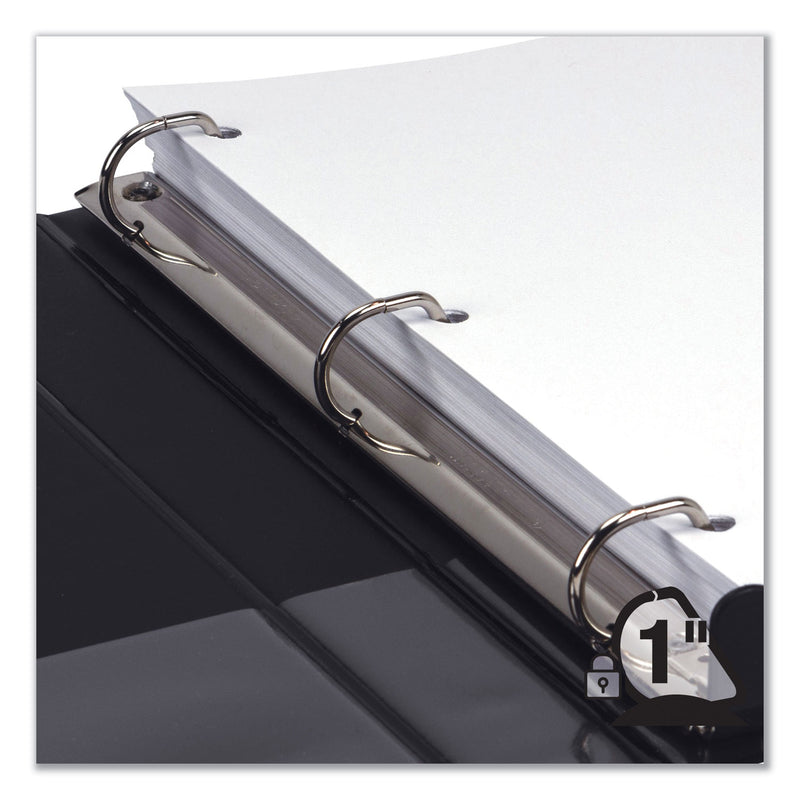 Samsill Earth's Choice Biobased Locking D-Ring Reference Binder, 3 Rings, 1" Capacity, 11 x 8.5, Black