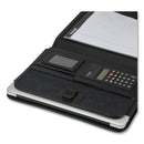 Samsill Professional Tri-Fold Padfolio w/Calculator, Writing Pad, Vinyl, Black