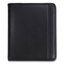 Samsill Professional Zippered Pad Holder/Ring Binder, Pockets, Writing Pad, Vinyl Black