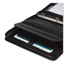 Samsill Professional Zippered Pad Holder/Ring Binder, Pockets, Writing Pad, Vinyl Black