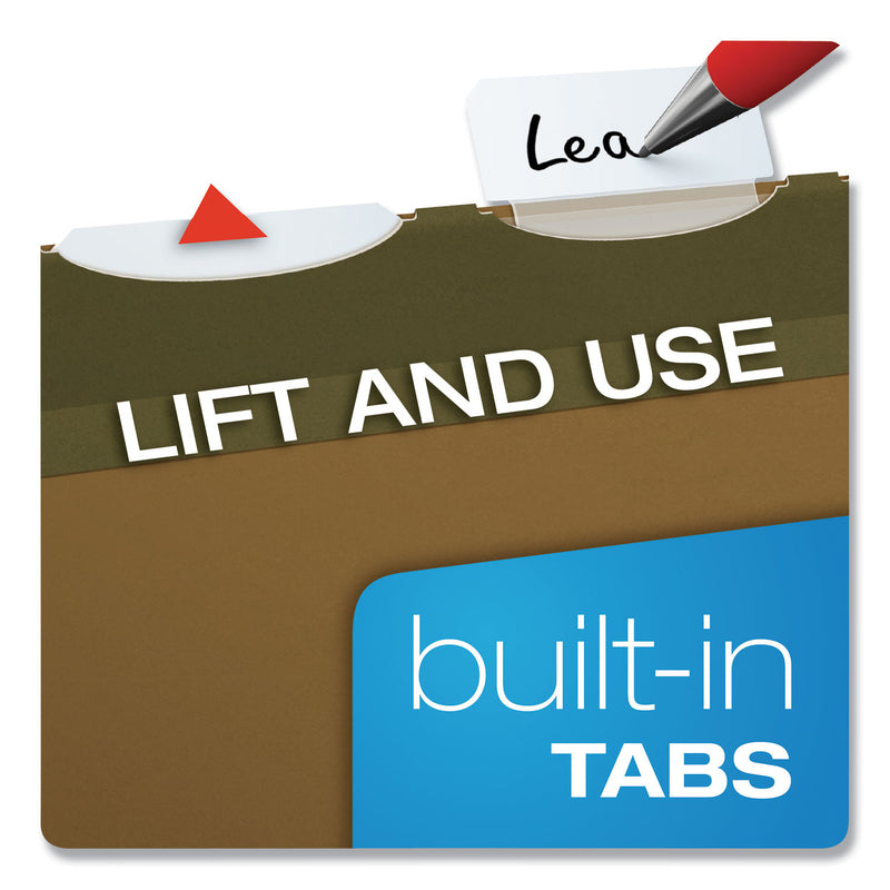 Pendaflex Ready-Tab Reinforced Hanging File Folders, Legal Size, 1/6-Cut Tabs, Standard Green, 25/Box