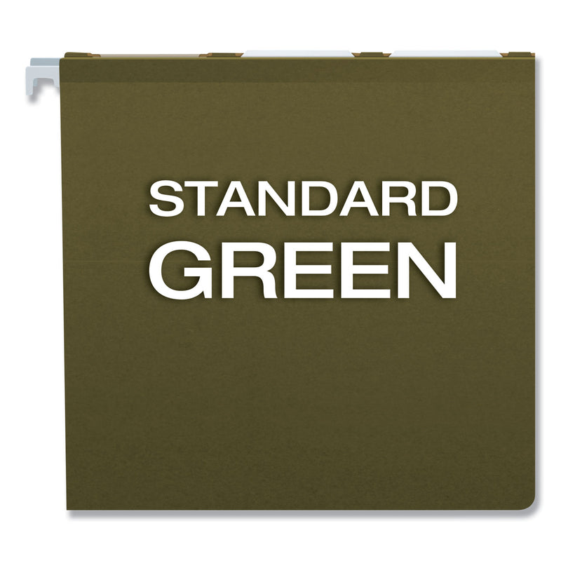 Pendaflex Ready-Tab Reinforced Hanging File Folders, Legal Size, 1/6-Cut Tabs, Standard Green, 25/Box