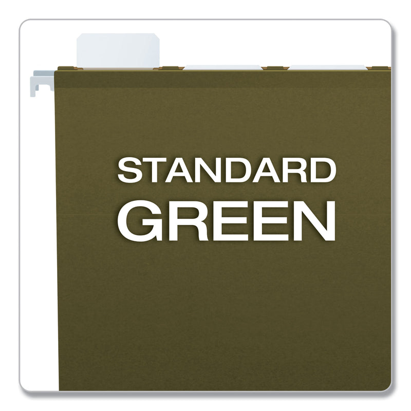 Pendaflex Ready-Tab Reinforced Hanging File Folders, Letter Size, 1/3-Cut Tabs, Standard Green, 25/Box