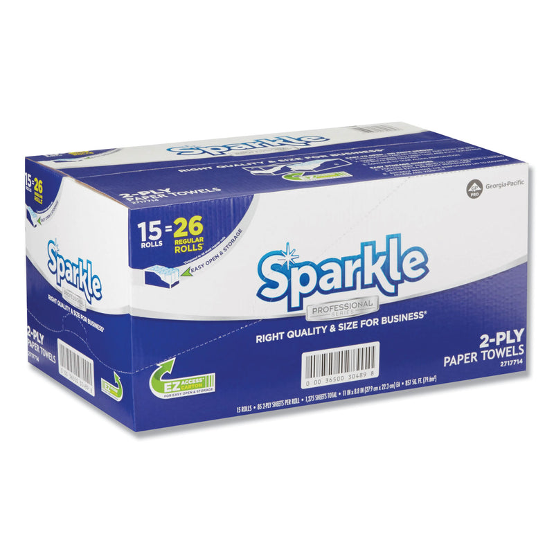 Georgia Pacific Sparkle ps Premium Perforated Paper Kitchen Towel Roll, 2-Ply, 11 x 8.8, White, 85/Roll, 15 Rolls/Carton