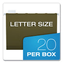 Pendaflex Ready-Tab Reinforced Hanging File Folders, Letter Size, 1/3-Cut Tabs, Standard Green, 25/Box