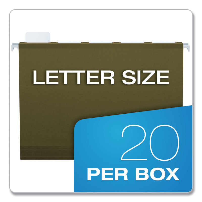 Pendaflex Ready-Tab Reinforced Hanging File Folders, Letter Size, 1/3-Cut Tabs, Standard Green, 25/Box