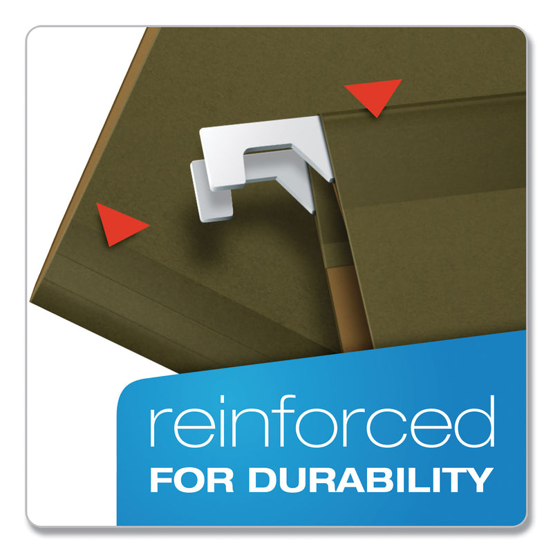 Pendaflex Ready-Tab Reinforced Hanging File Folders, Legal Size, 1/6-Cut Tabs, Standard Green, 25/Box