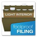 Pendaflex Ready-Tab Reinforced Hanging File Folders, Letter Size, 1/5-Cut Tabs, Standard Green, 25/Box