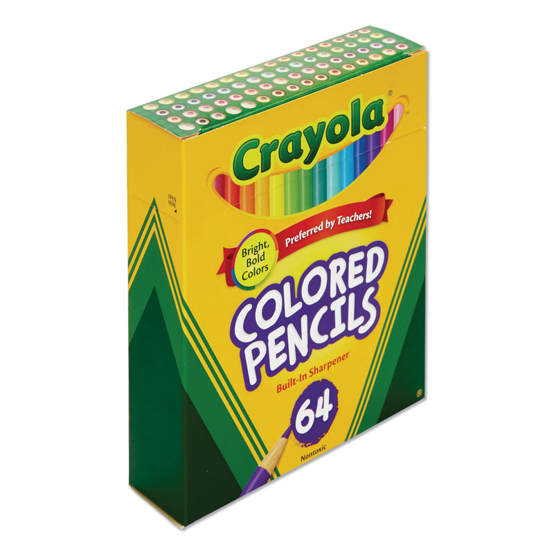 Crayola Short Colored Pencils Hinged Top Box with Sharpener, 3.3 mm, 2B (