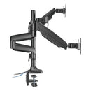 Alera AdaptivErgo Triple Arm with USB for 32" Monitors, 360 deg Rotation, +90/-90 deg Tilt, 90 deg Pan, Black, Supports 15.4 lb