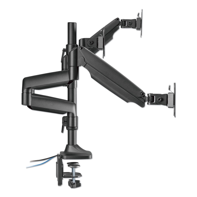 Alera AdaptivErgo Triple Arm with USB for 32" Monitors, 360 deg Rotation, +90/-90 deg Tilt, 90 deg Pan, Black, Supports 15.4 lb