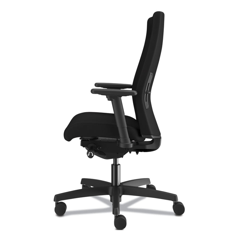 HON Ignition 2.0 Upholstered Mid-Back Task Chair With Lumbar, Supports Up to 300 lb, 17" to 22" Seat Height, Black