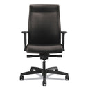 HON Ignition 2.0 Upholstered Mid-Back Task Chair With Lumbar, Supports 300 lb, 17" to 22" Seat, Black Vinyl Seat/Back, Black Base
