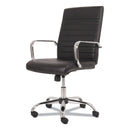 Sadie 5-Eleven Mid-Back Executive Chair, Supports Up to 250 lb, 17.1" to 20" Seat Height, Black Seat/Back, Chrome Base