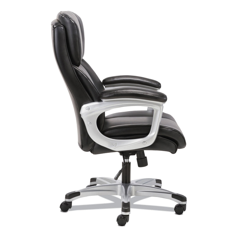 Sadie 3-Fifteen Executive High-Back Chair, Supports Up to 225 lb, 20" to 24.8" Seat Height, Black Seat/Back, Chrome Base