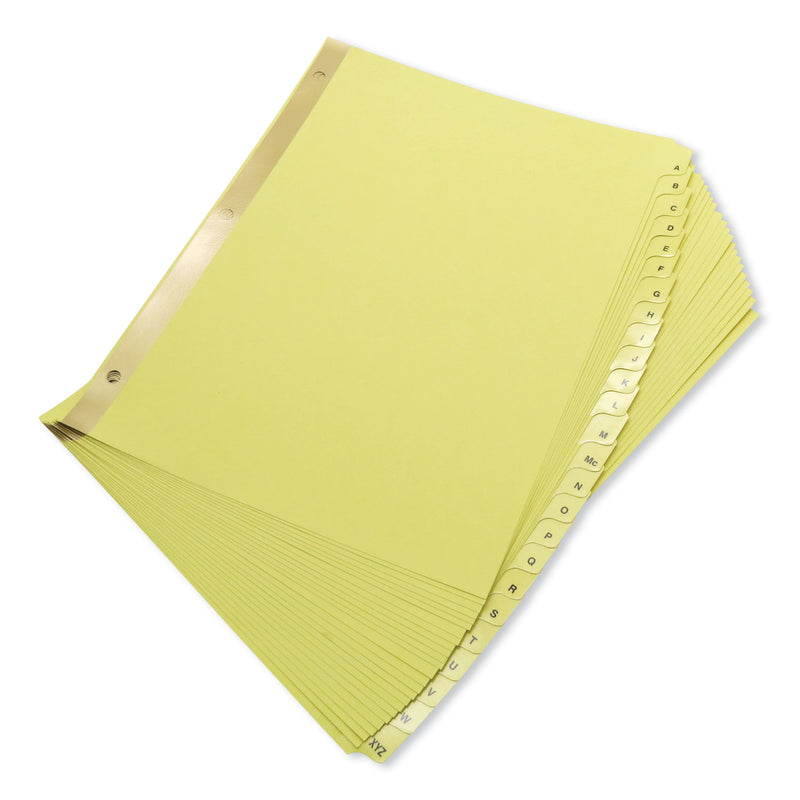 Universal Deluxe Preprinted Plastic Coated Tab Dividers with Black Printing, 25-Tab, A to Z, 11 x 8.5, Buff, 1 Set