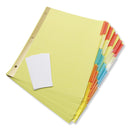 Universal Deluxe Extended Insertable Tab Indexes, 5-Tab, 11 x 8.5, Buff, Assorted Tabs, 6 Sets