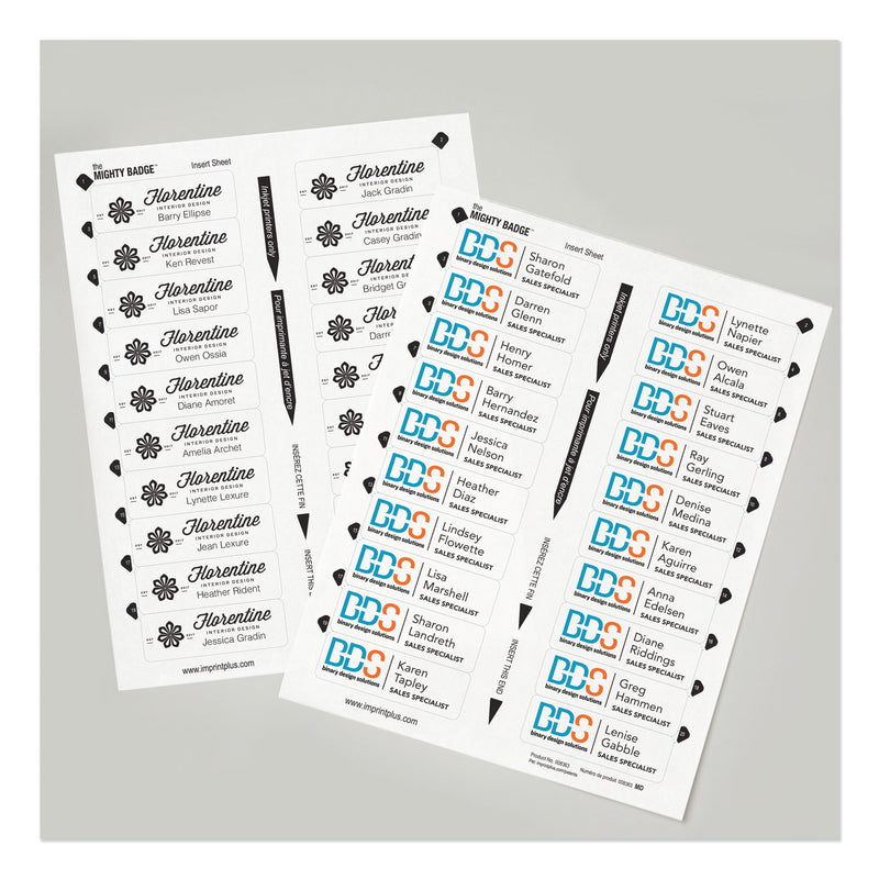 Avery The Mighty Badge Name Badge Inserts, 1 x 3, Clear, Inkjet, 20/Sheet, 5 Sheets/Pack