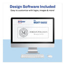 Avery The Mighty Badge Name Badge Holder Kit, Horizontal, 3 x 1, Laser, Gold, 10 Holders/ 80 Inserts
