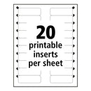Avery The Mighty Badge Name Badge Inserts, 1 x 3, Clear, Inkjet, 20/Sheet, 5 Sheets/Pack