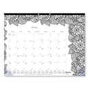 Blueline Monthly Desk Pad Calendar, DoodlePlan Coloring Pages, 22 x 17, Black Binding, Clear Corners, 12-Month (Jan to Dec): 2023