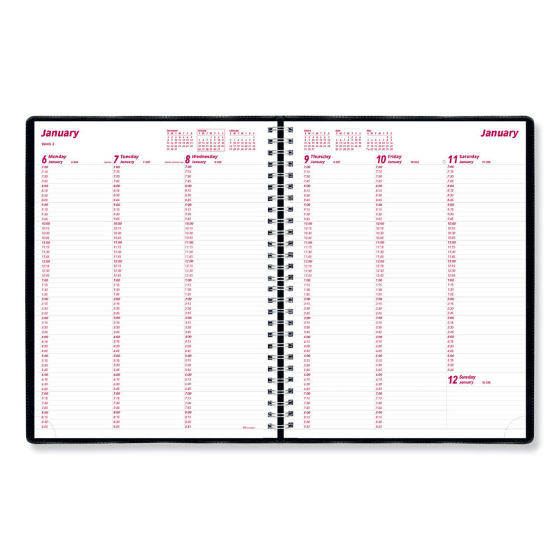 Brownline Essential Collection Weekly Appointment Book in Columnar Format, 11 x 8.5, Black Cover, 12-Month (Jan to Dec): 2023