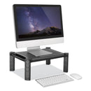 Innovera Large Monitor Stand with Cable Management, 12.99" x 17.1" x 6.6", Black, Supports 22 lbs