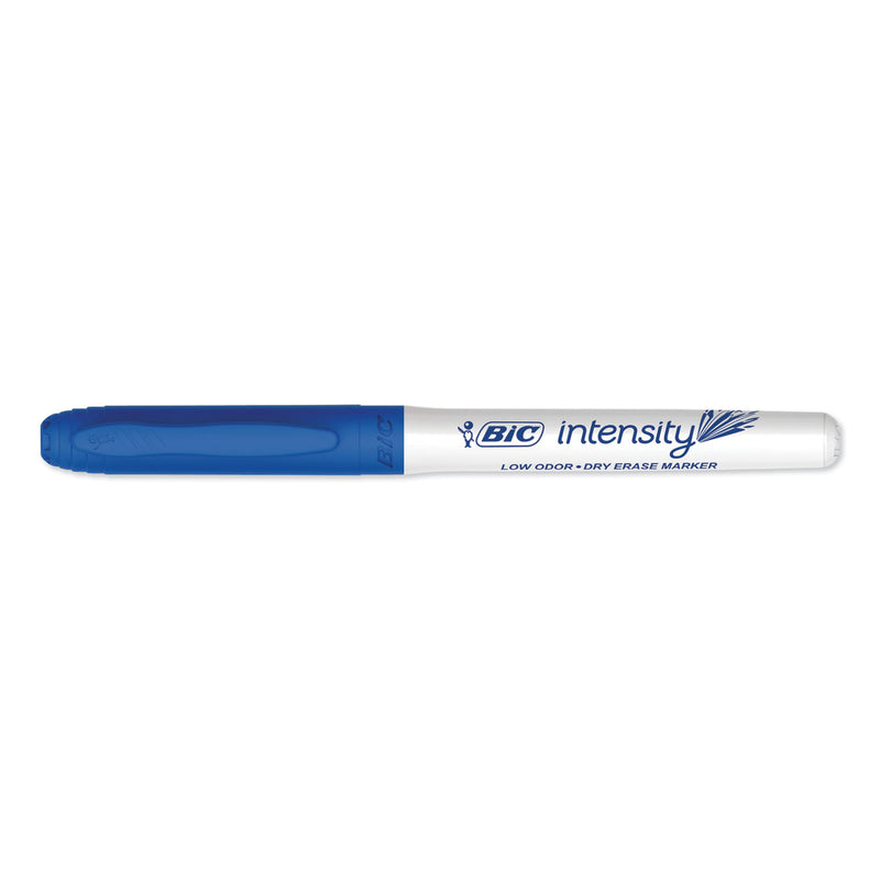 BIC Intensity Low Odor Fine Point Dry Erase Marker, Fine Bullet Tip, Blue, Dozen