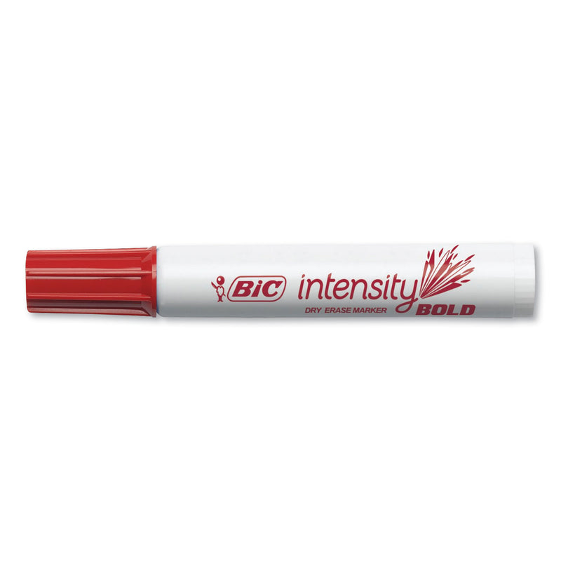 BIC Intensity Bold Tank-Style Dry Erase Marker, Broad Chisel Tip, Red, Dozen
