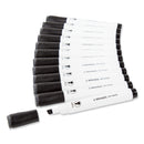 U Brands Chisel Tip Low-Odor Dry-Erase Markers with Erasers, Broad Chisel Tip, Black, Dozen