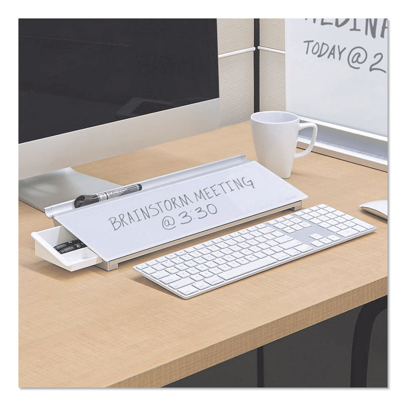 Quartet Glass Dry Erase Desktop Computer Pad, 18 x 6, White