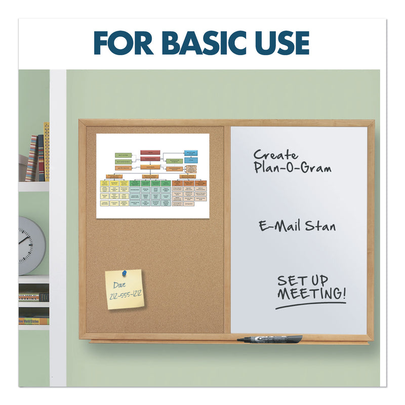 Quartet Bulletin/Dry-Erase Board, Melamine/Cork, 48 x 36, White/Brown, Oak Finish Frame