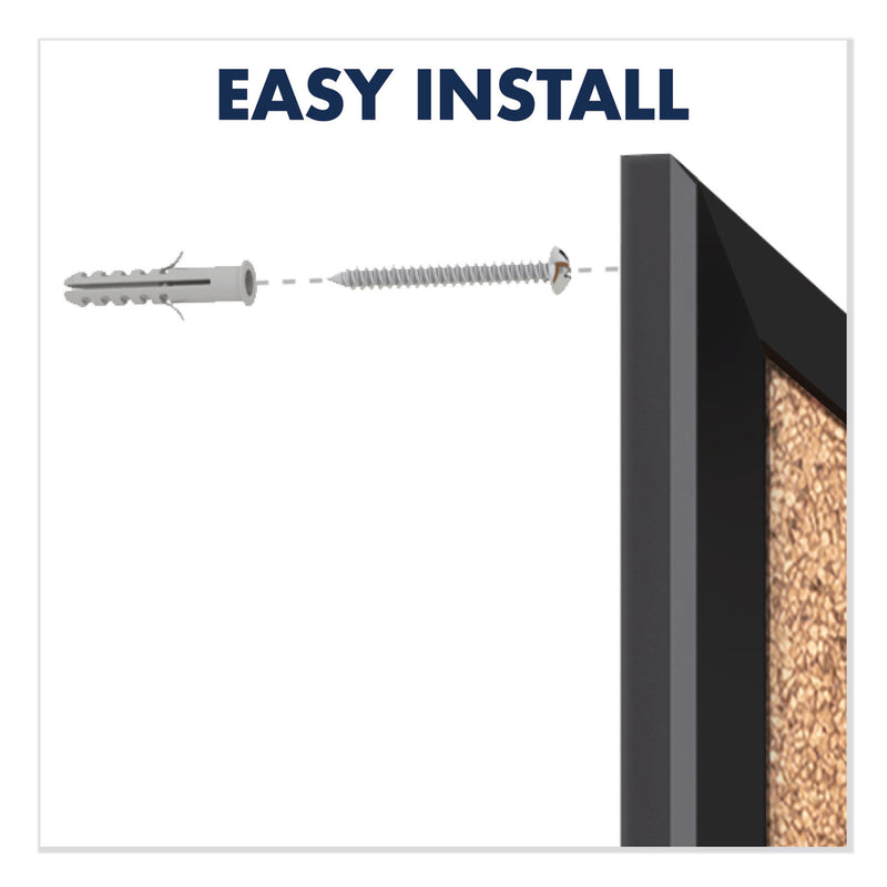 Quartet Classic Series Cork Bulletin Board, 24x18, Black Aluminum Frame