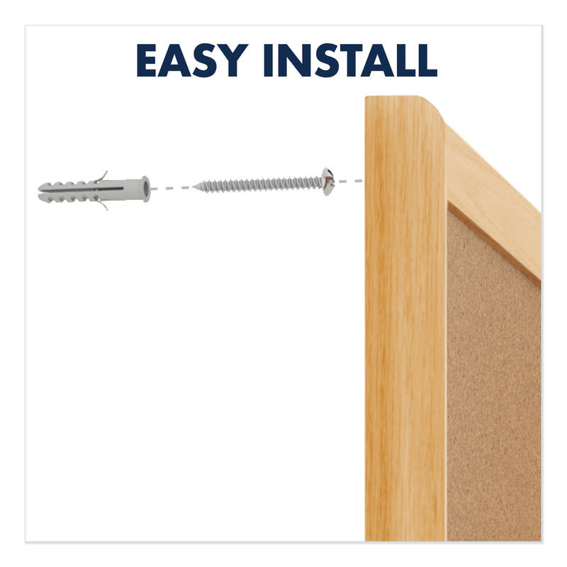 Quartet Classic Series Cork Bulletin Board, 36 x 24, Oak Finish Frame