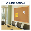 Quartet Classic Series Cork Bulletin Board, 96 x 48, Oak Finish Frame