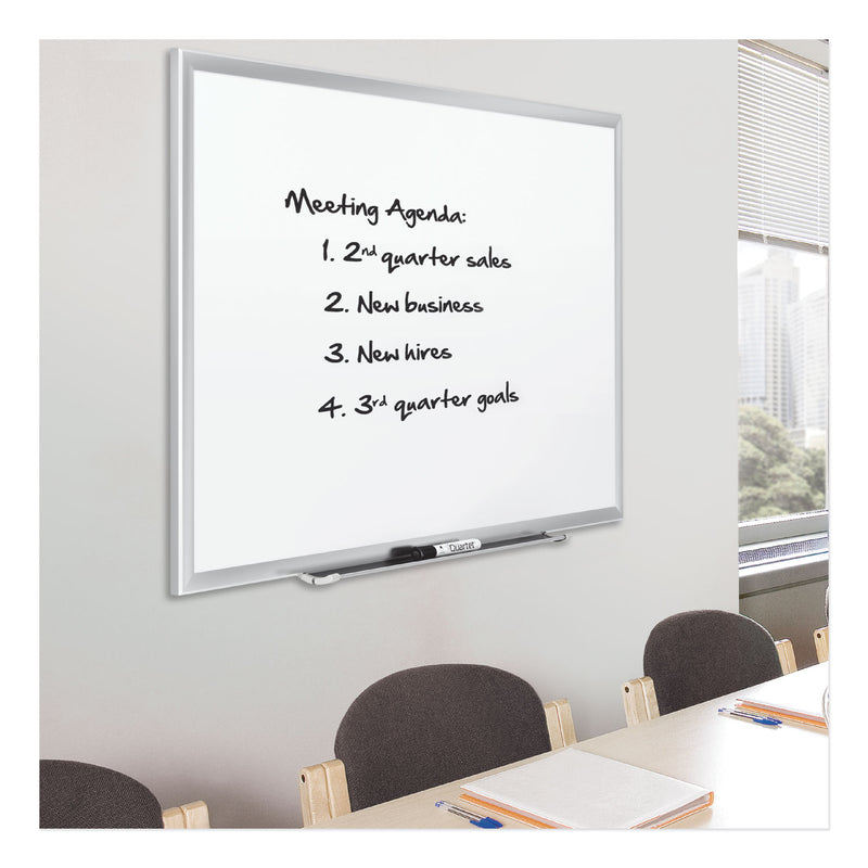 Quartet Classic Series Porcelain Magnetic Board, 48 x 36, White, Silver Alum. Frame