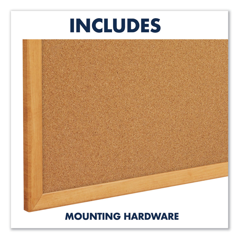 Quartet Classic Series Cork Bulletin Board, 36 x 24, Oak Finish Frame