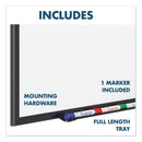 Quartet Classic Porcelain Magnetic Whiteboard, 36 x 24, Black Aluminum Frame