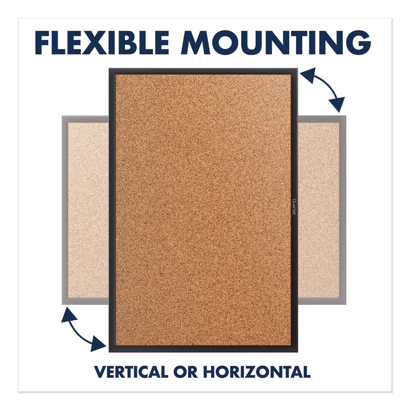 Quartet Classic Series Cork Bulletin Board, 36x24, Black Aluminum Frame