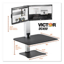Victor High Rise Electric Dual Monitor Standing Desk Workstation, 28" x 23" x 20.25", Black/Aluminum