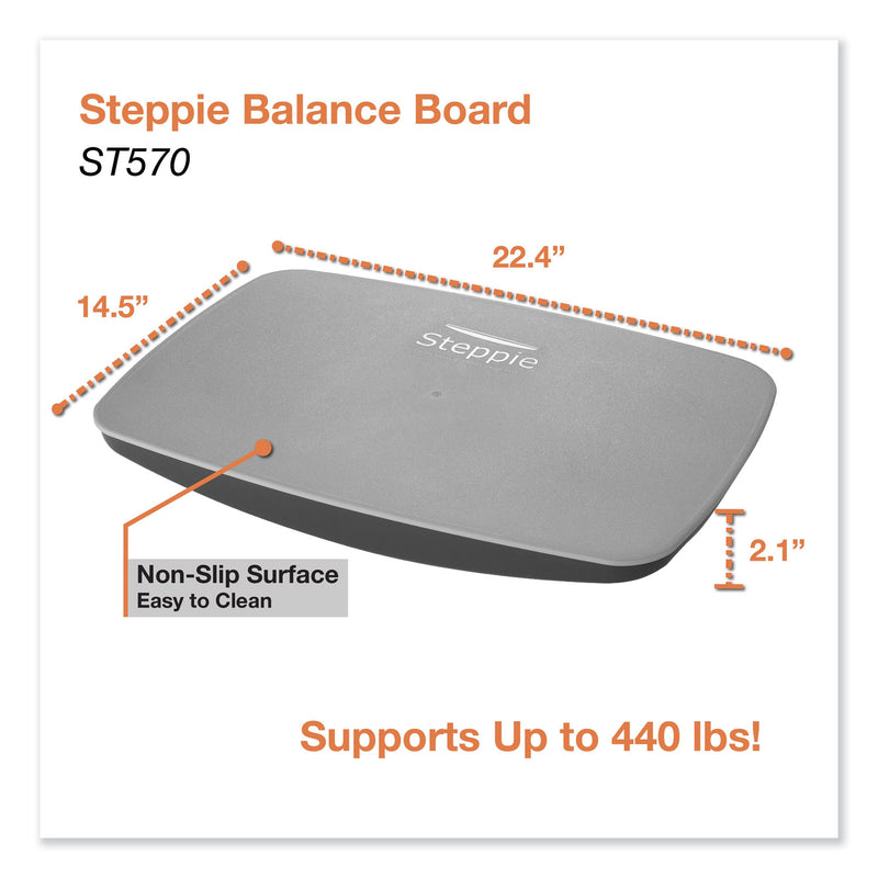 Victor Steppie Balance Board, 22.5w x 14.5d x 2.13h, Two-Tone Gray