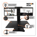 Victor High Rise Dual Monitor Standing Desk Workstation, 28" x 23" x 10.5" to 15.5", Black