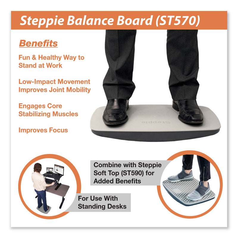 Victor Steppie Balance Board, 22.5w x 14.5d x 2.13h, Two-Tone Gray