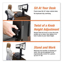 Victor High Rise Dual Monitor Standing Desk Workstation, 28" x 23" x 10.5" to 15.5", Black
