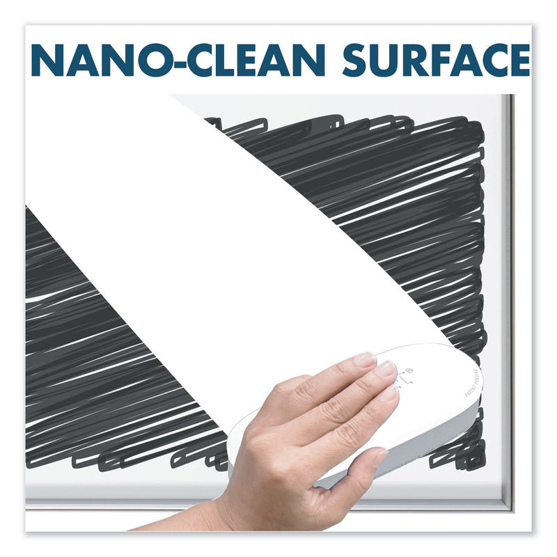 Quartet Fusion Nano-Clean Magnetic Whiteboard, 72 x 48, Silver Frame
